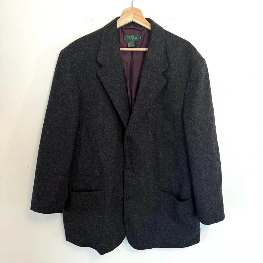 VTG J.Crew Oarsman Grey Sport Coat Wool Mohair Blazer Jacket